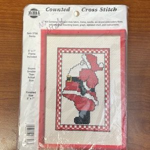 NMI Needlemagic, Inc. Counted Cross Stitch Santa Claus with Frame, 5x7